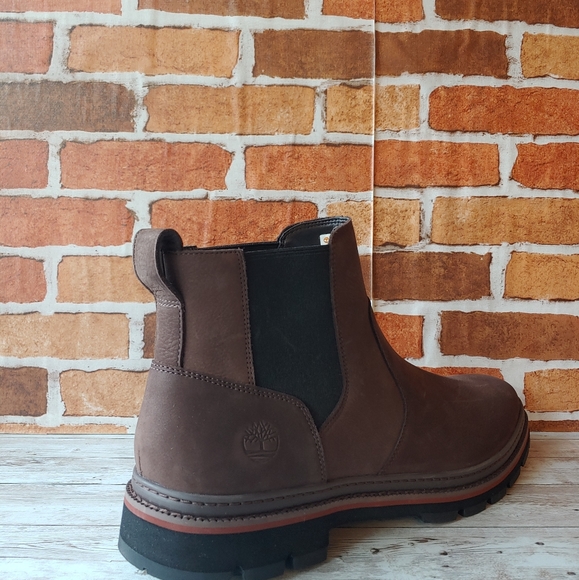 TIMBERLAND MEN'S PORT UNION CHELSEA DK BROWN NUBUC - Picture 5 of 6